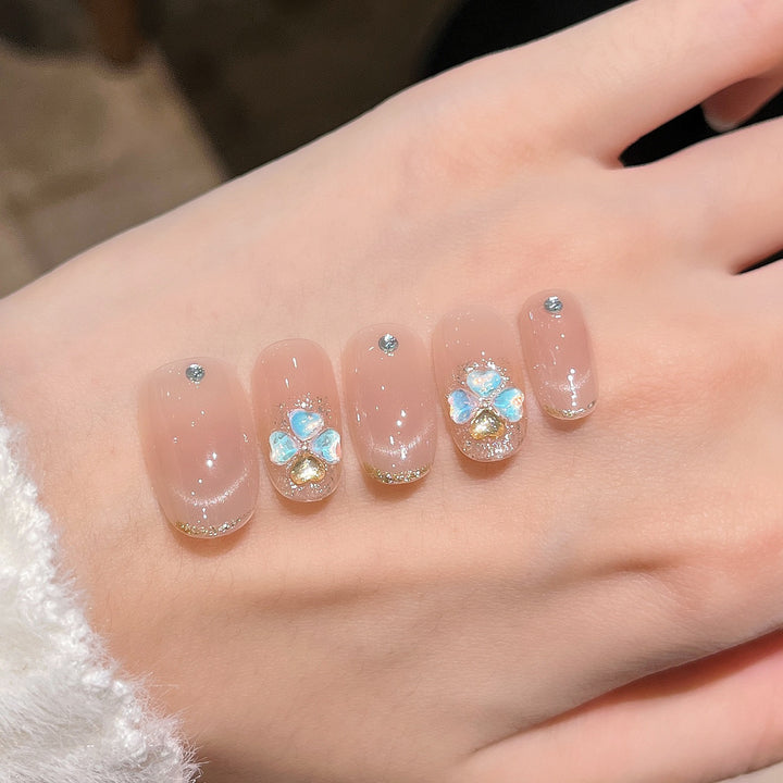 Decorative Floral Press-On Nail Art Kalsten