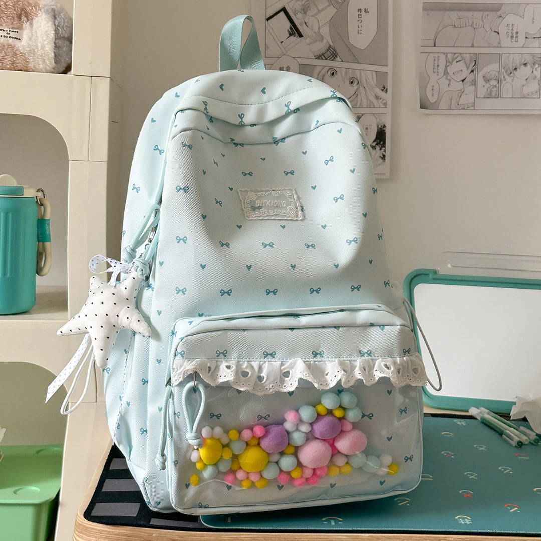Cute Bow-Embellished Casual Backpack Kalsten