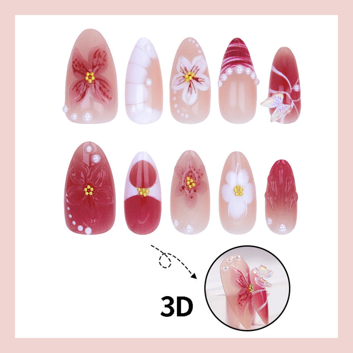 Artificial nail set with floral patterns Kalsten