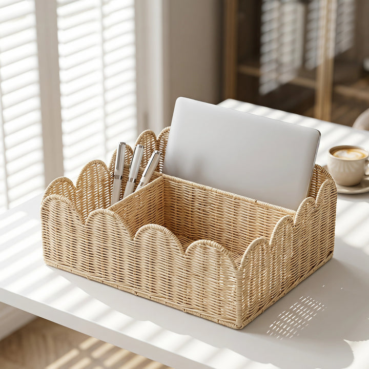 Stylish organizer basket with wavy edge Kalsten