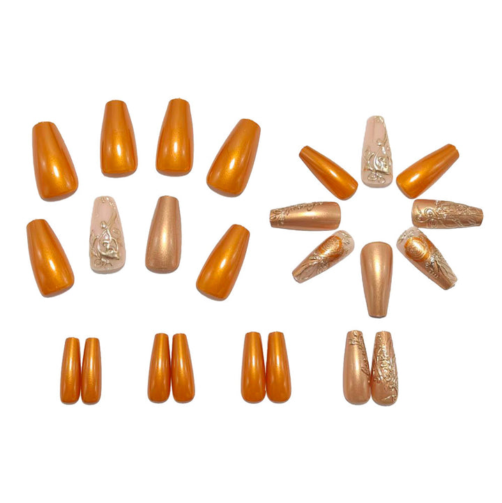 Elegant artificial nails with glitter and flower accents Kalsten