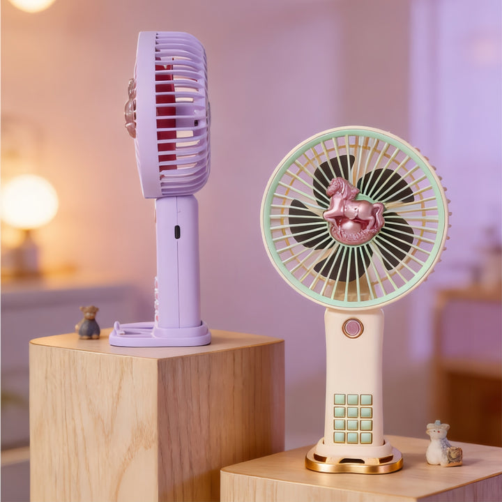 Portable handheld fan with nostalgic horse motif Kalsten