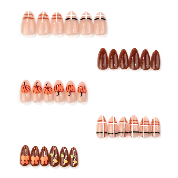 Artistic Autumn-Themed Press-On Nail Art Kalsten