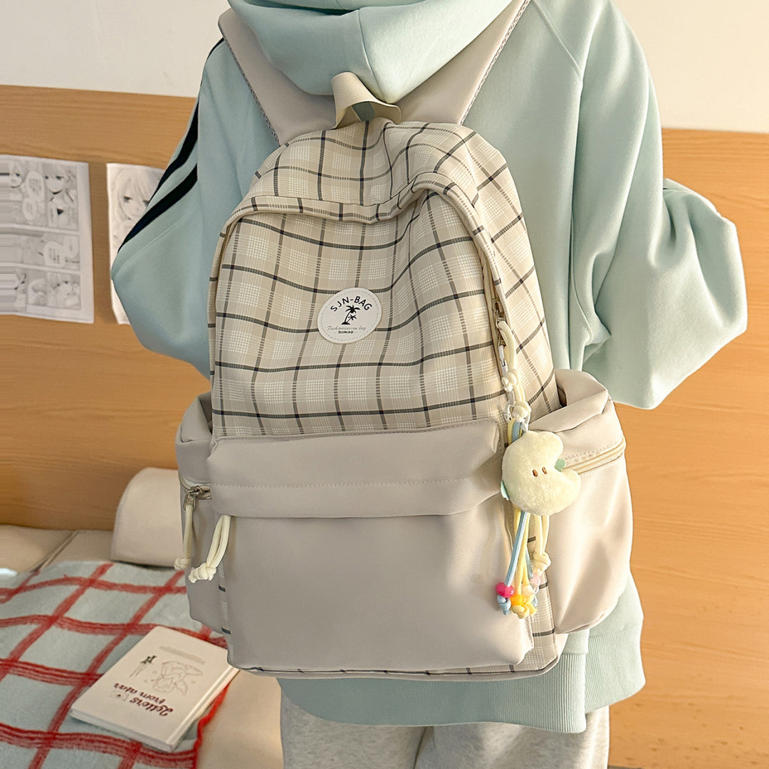 Stylish Plaid Backpack Kalsten