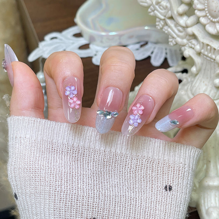 Artistic Floral Press-On Nail Design Kalsten
