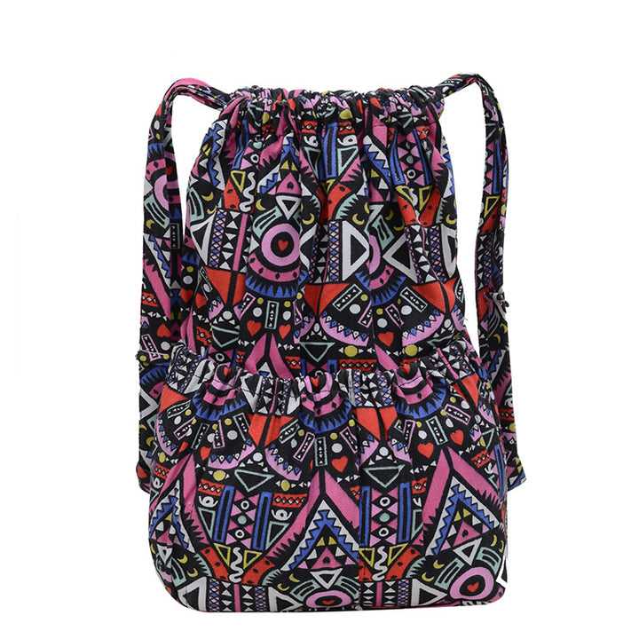 Drawstring Elephant Print Backpack Kalsten