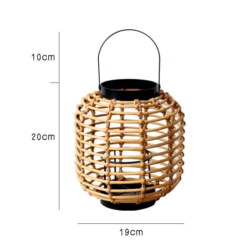 Decorative lantern made of braided rattan Kalsten