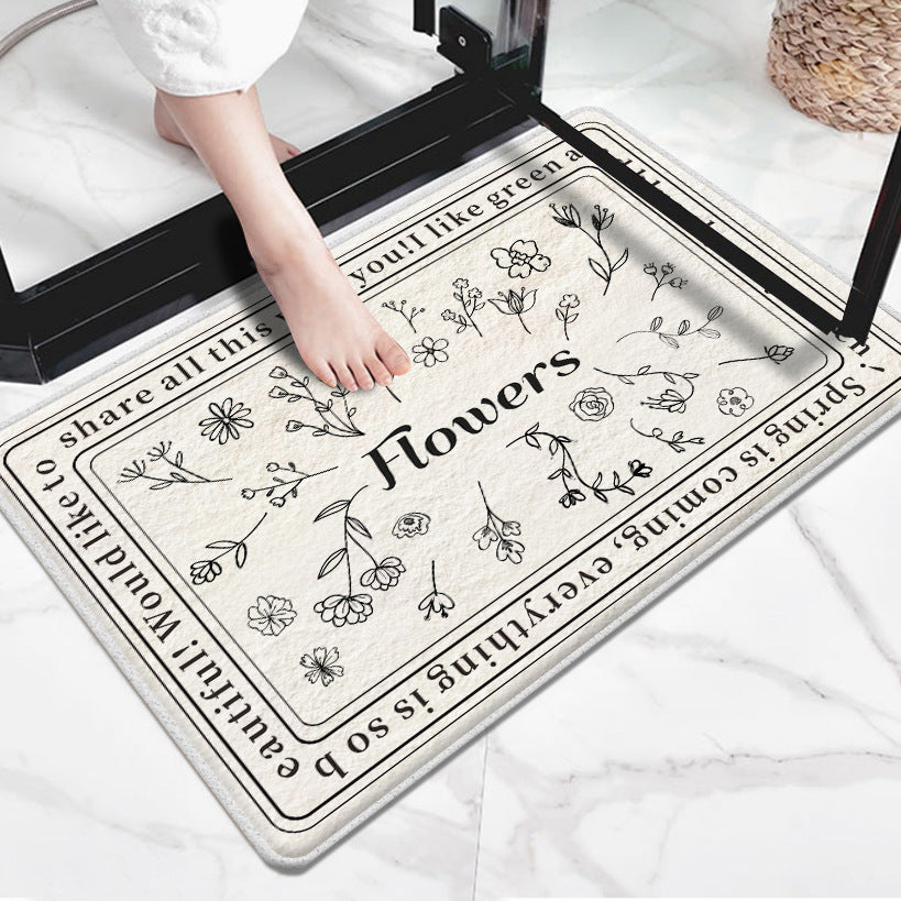 Floral Inspirational Welcome Mat