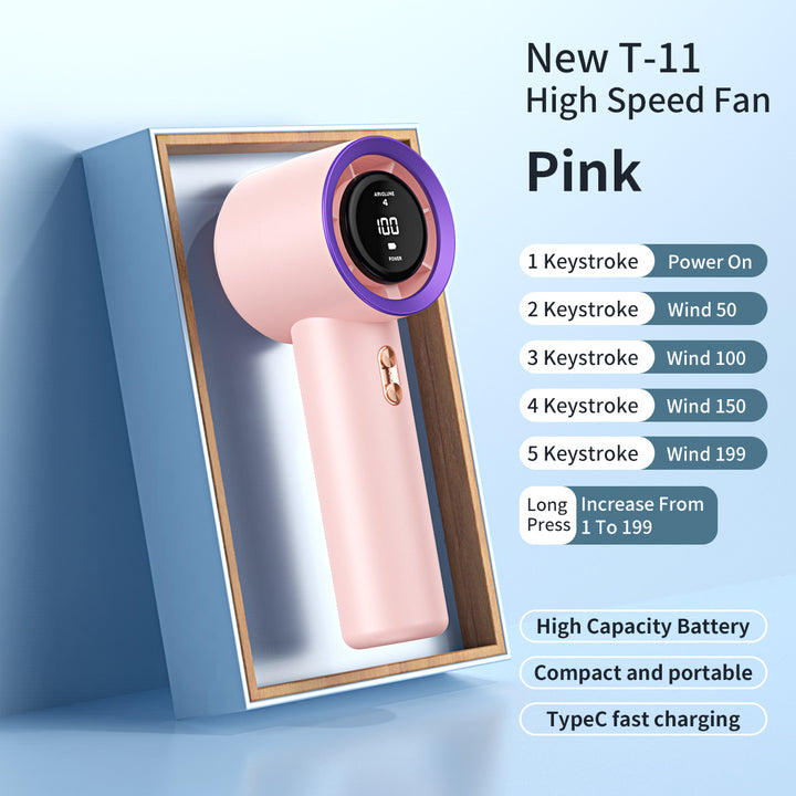 Unisex nan high performance compact rechargeable handheld fan with digital speed display Kalsten