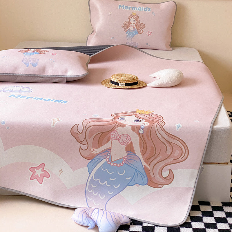 Children's tension cover with anti-slip, cartoon breakfast print, and 3D boot applications
