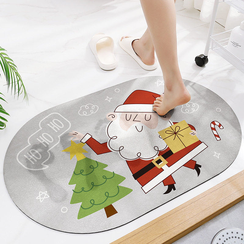 Cute Holiday-Themed Bath Mat for Bathroom Decor