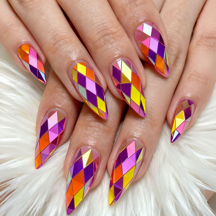 Artifical nails with Faceted Design Kalsten