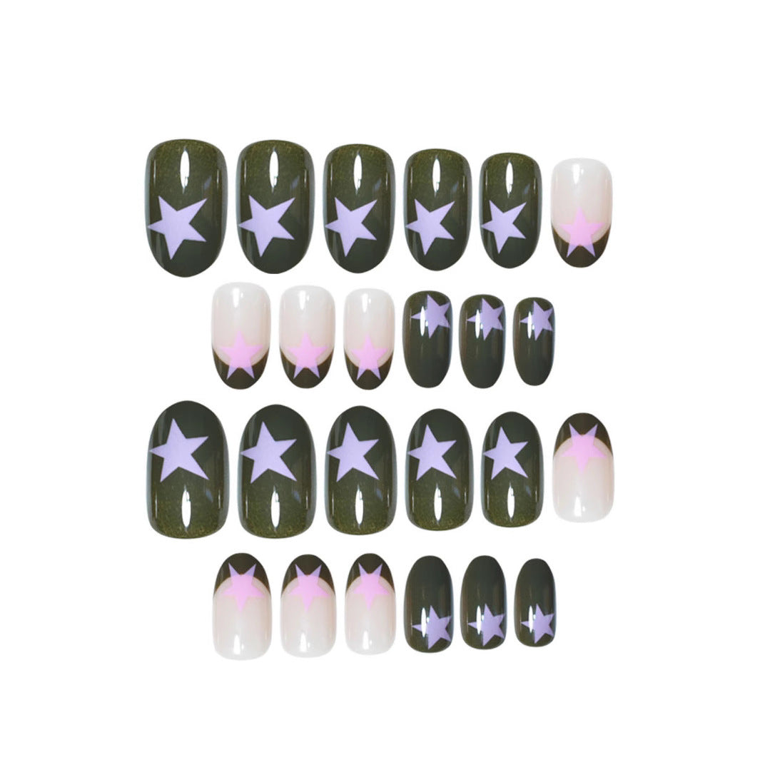 Star-Accented Creative Press-On Nail Set Kalsten
