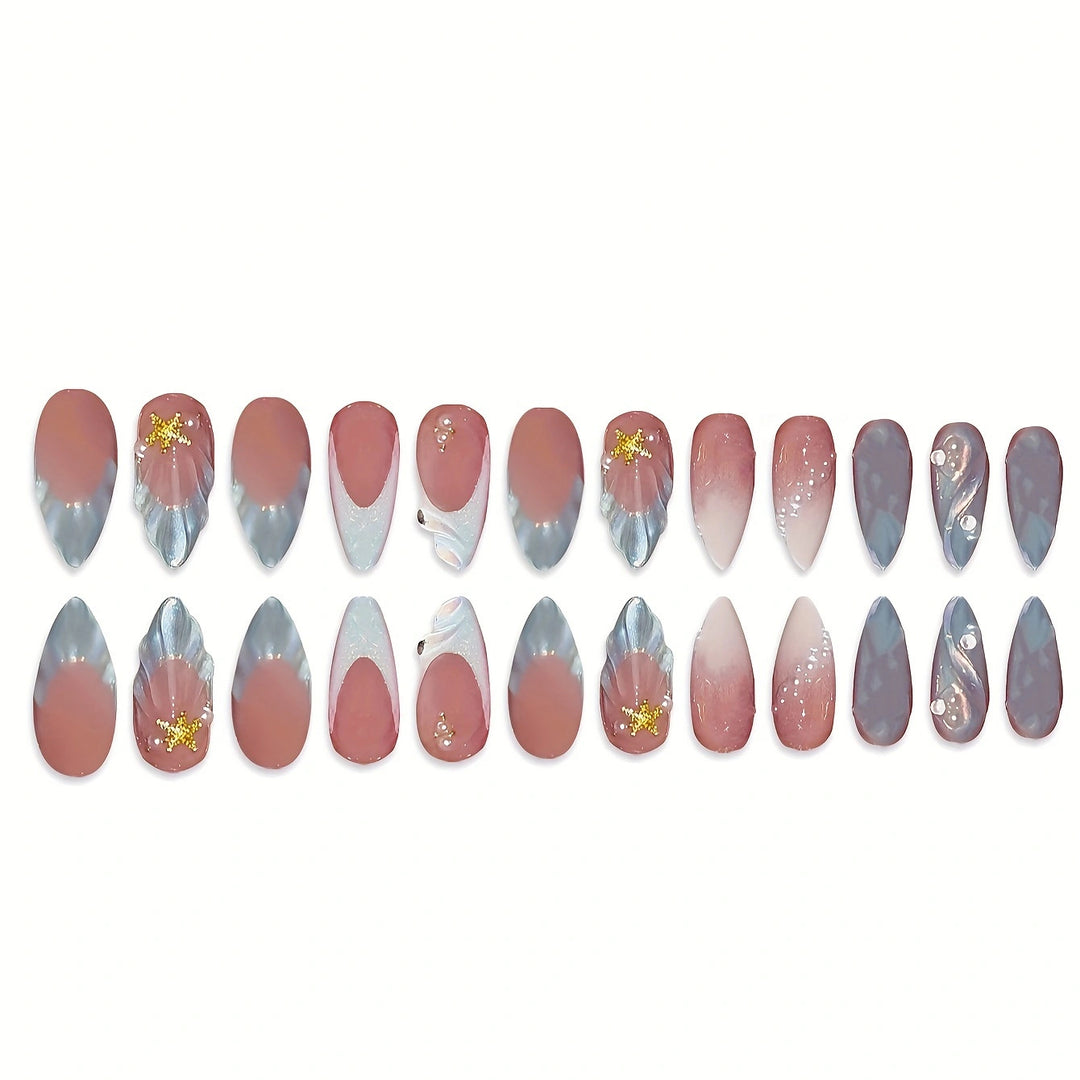 Mermaid-Inspired Press-On Nail Art Kalsten