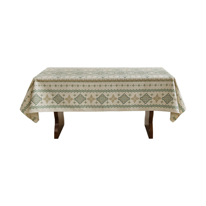 Rectangular tablecloth in Boho pattern with linen look Kalsten