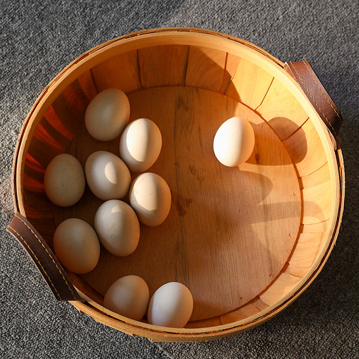Unisex Handcrafted Basket with Leather Handles Kalsten