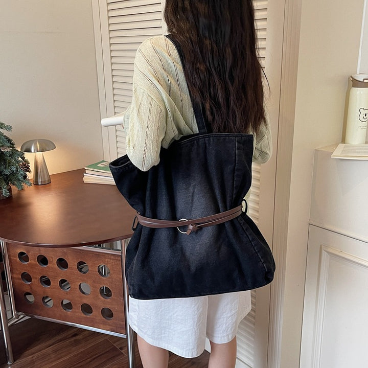 Spacious Denim Tote