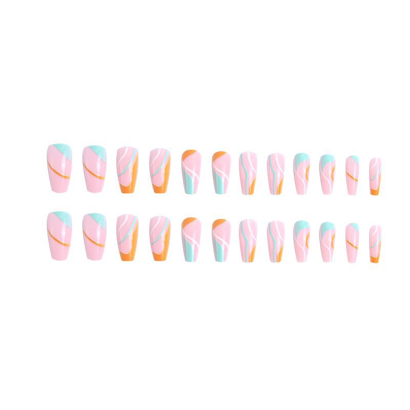 Stylish artificial nails with colorful wave pattern Kalsten