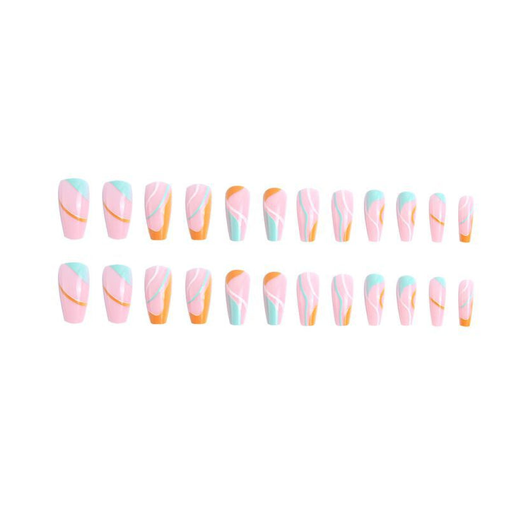 Stylish artificial nails with colorful wave pattern Kalsten