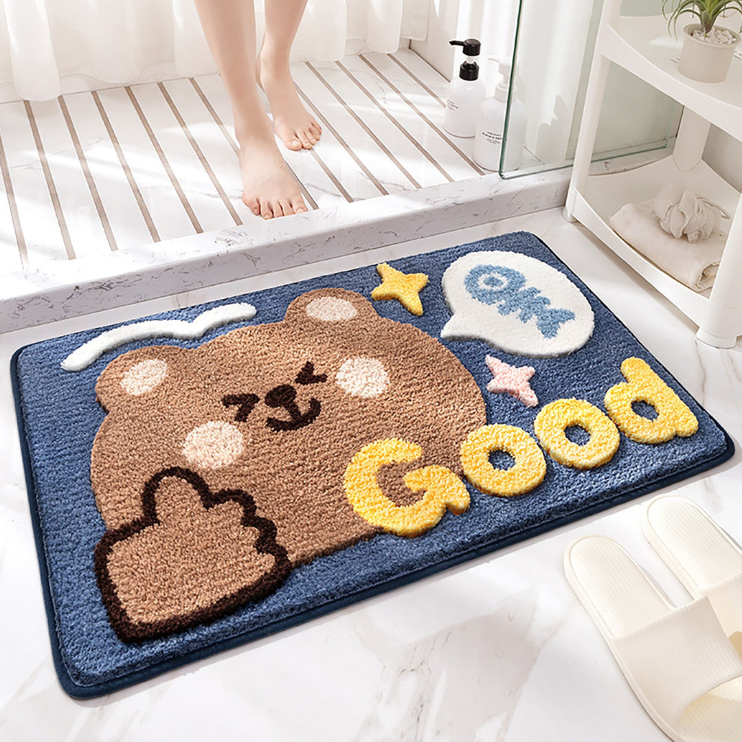 Plush Cartoon Cat Bath Mat