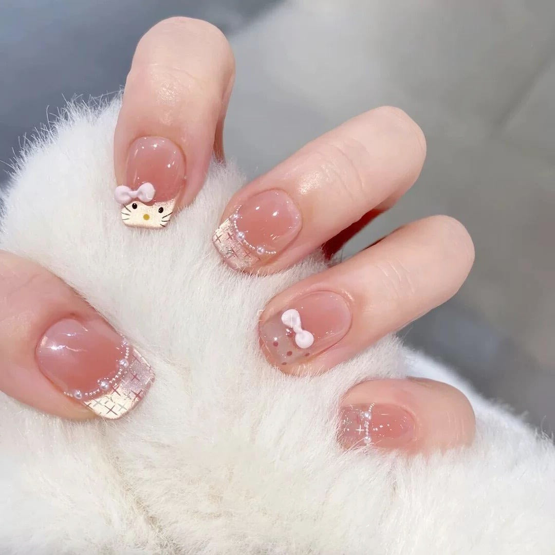 Artificial Nail Art Tips with Playful Design Kalsten