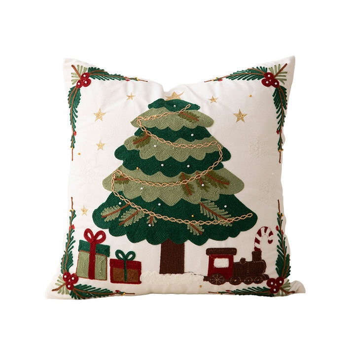 Christmas embroidered decorative cushion cover with bead application Kalsten