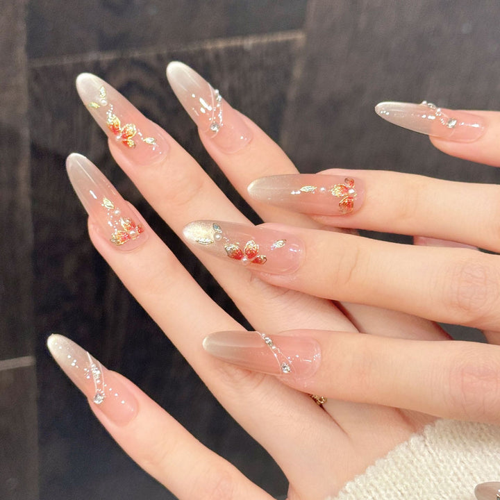 Artistic Floral Gel Press-On Nails