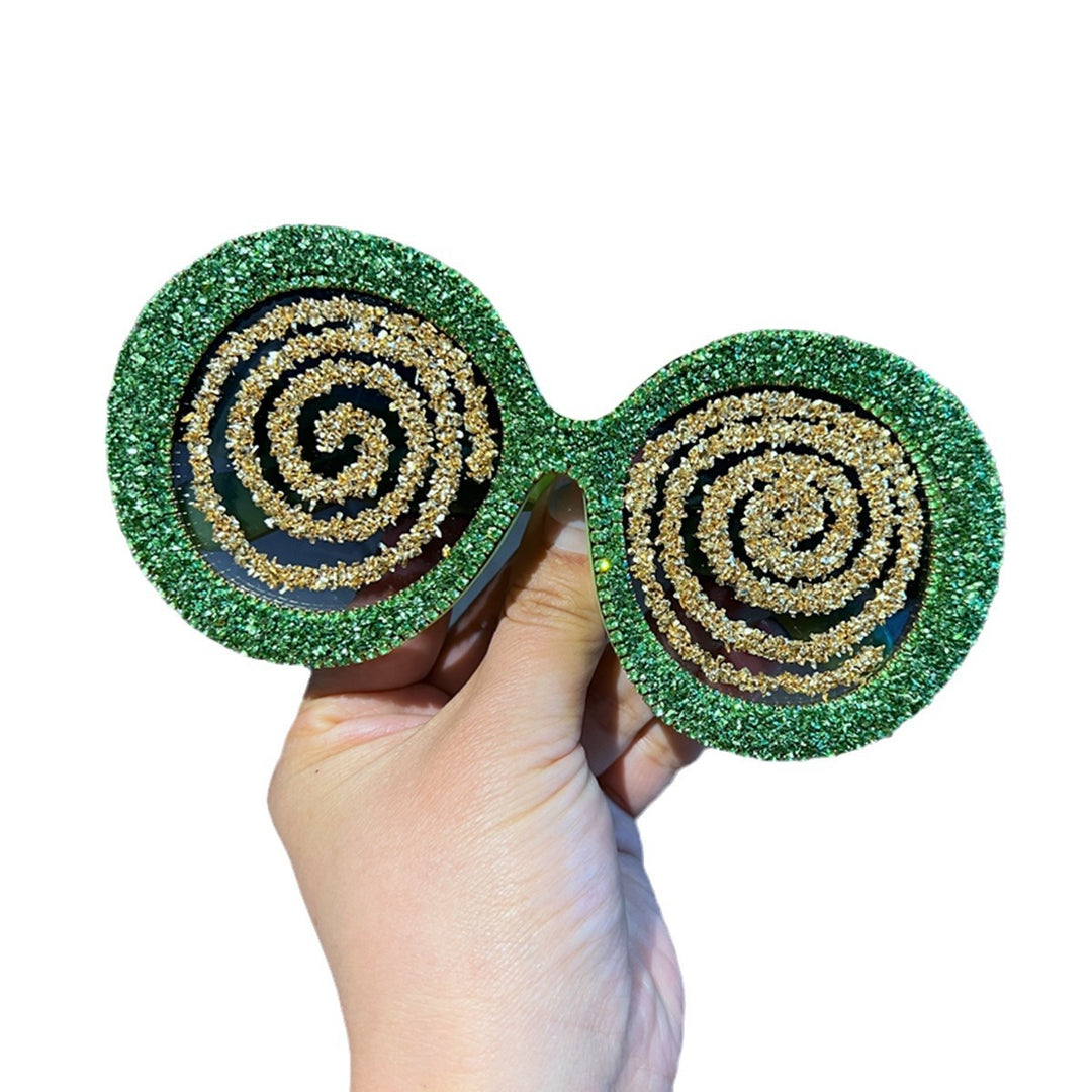 Women's Statement Sunglasses with Spiral Glitter Design Kalsten