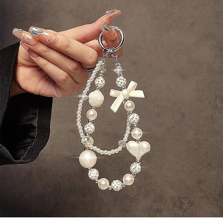 Elegant Pearl Bead Charm Keychain Kalsten