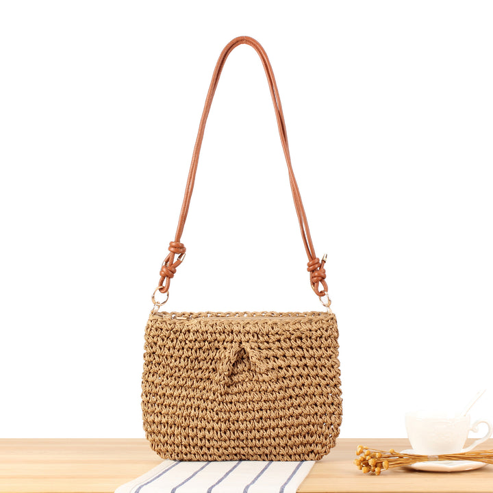 Handbag Made of Woven Natural Material with Adjustable Strap Kalsten