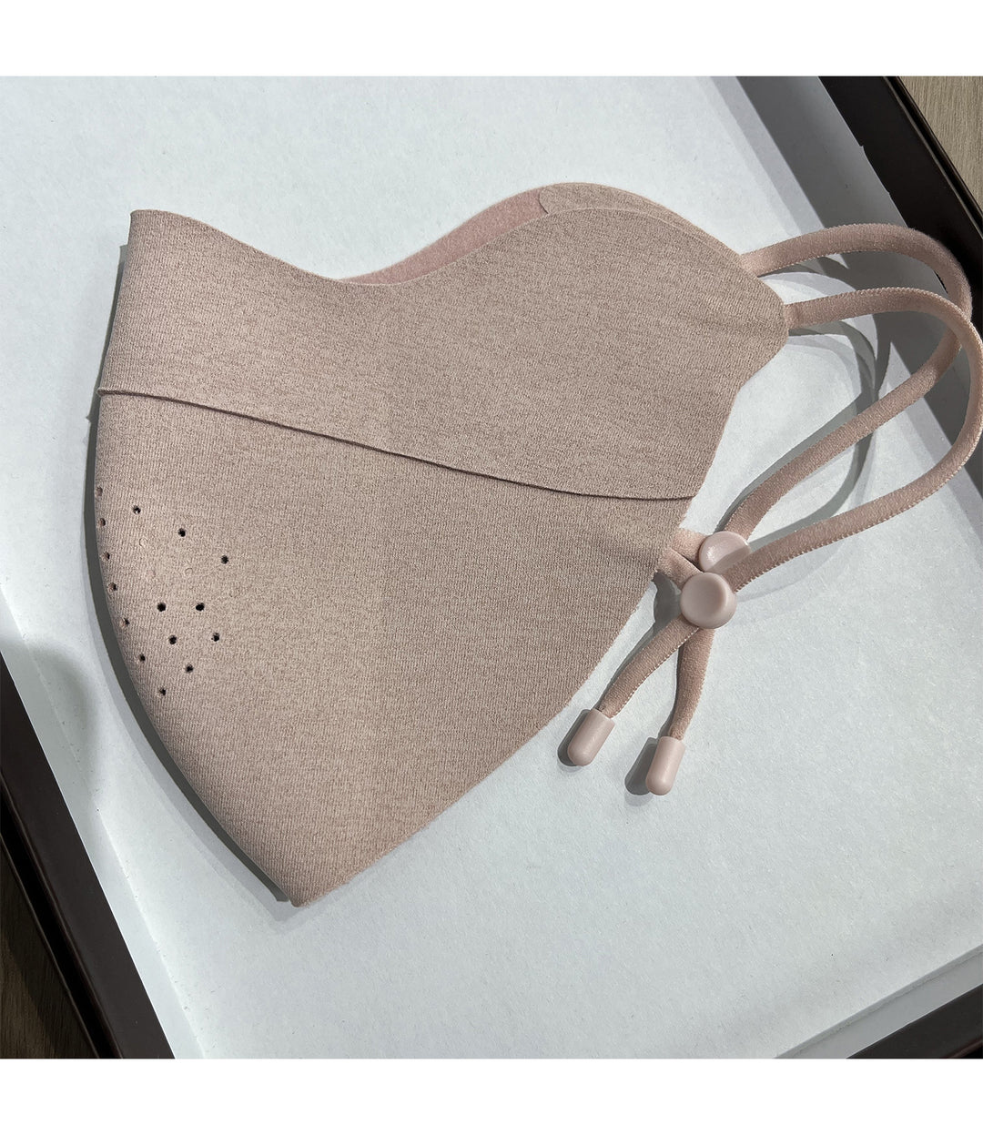 Contoured Reusable Breathable Fabric Face Mask with Adjustable Toggle Ear Loops and Micro Vent Perforations Kalsten