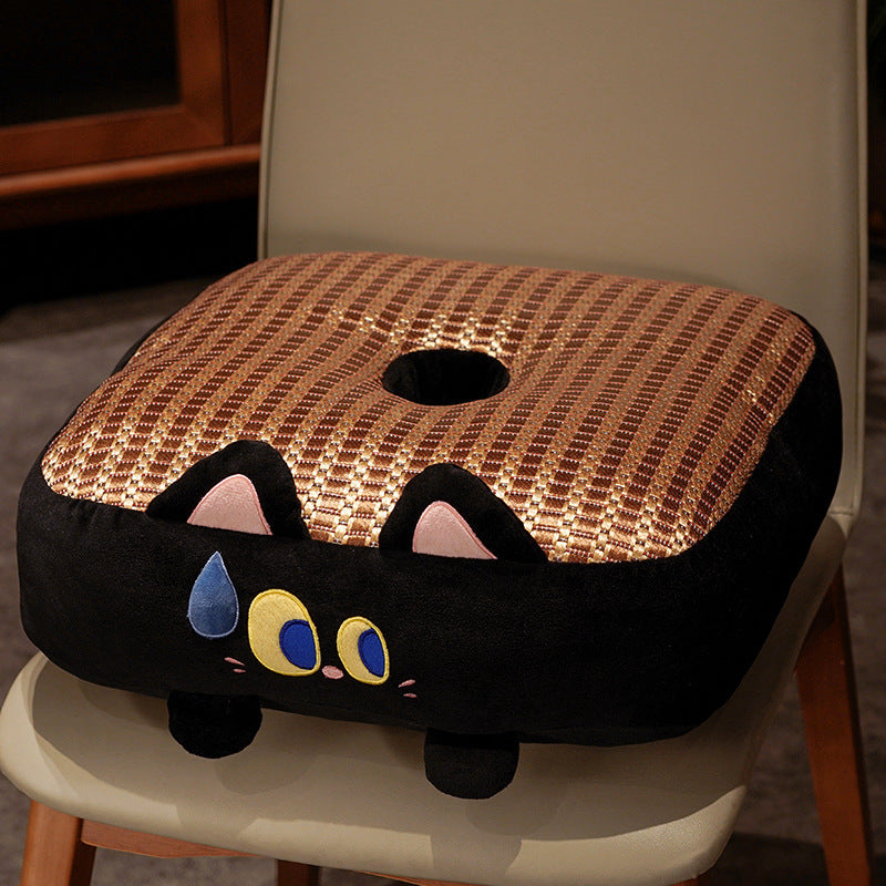 Plush pet bed with raised edge and removable cuddly pillow