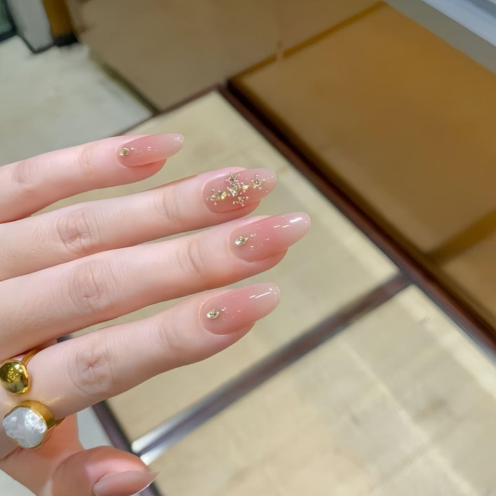 Acrylic nails with glamorous glitter pattern Kalsten