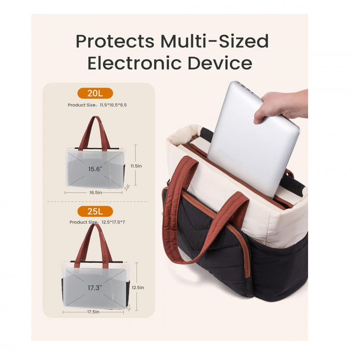Multifunctional tote bag with padded interior and many compartments Kalsten