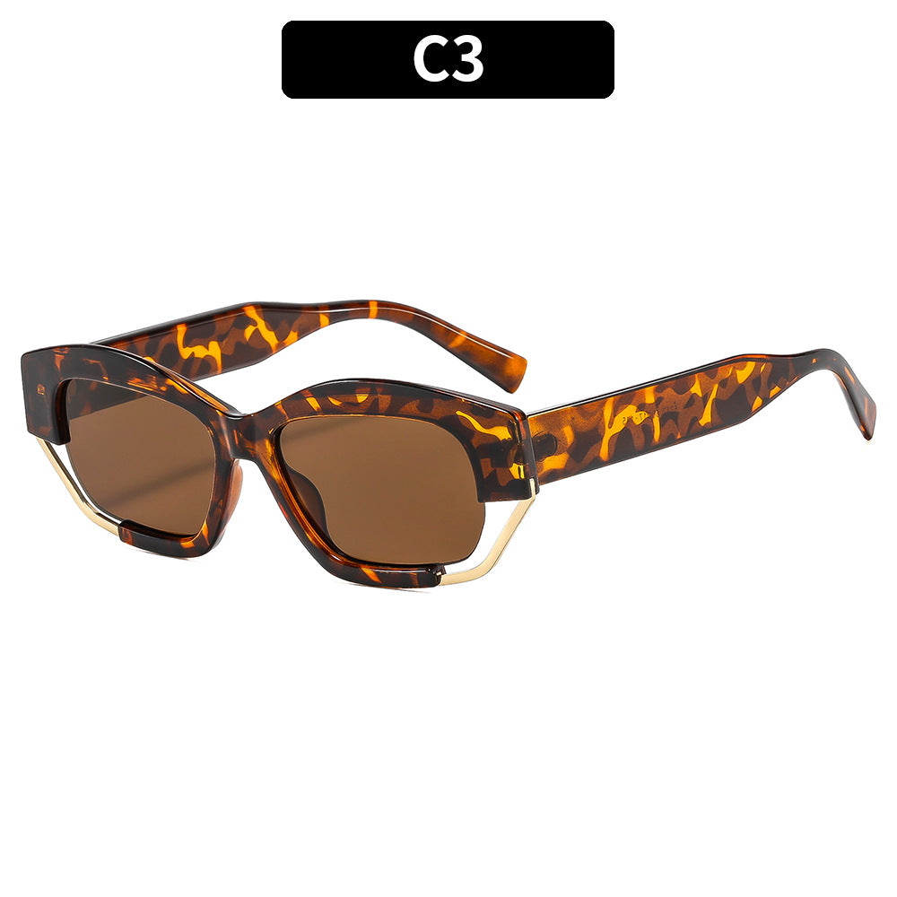 Designer Geometric Frame Sunglasses