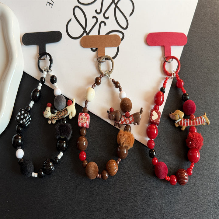 Playful Beaded Pet-Themed Keychain Kalsten