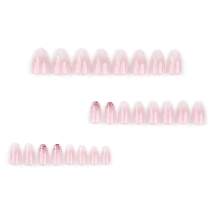 Artful Nail Extensions with Glitter Decoration and Ombre Effect Kalsten