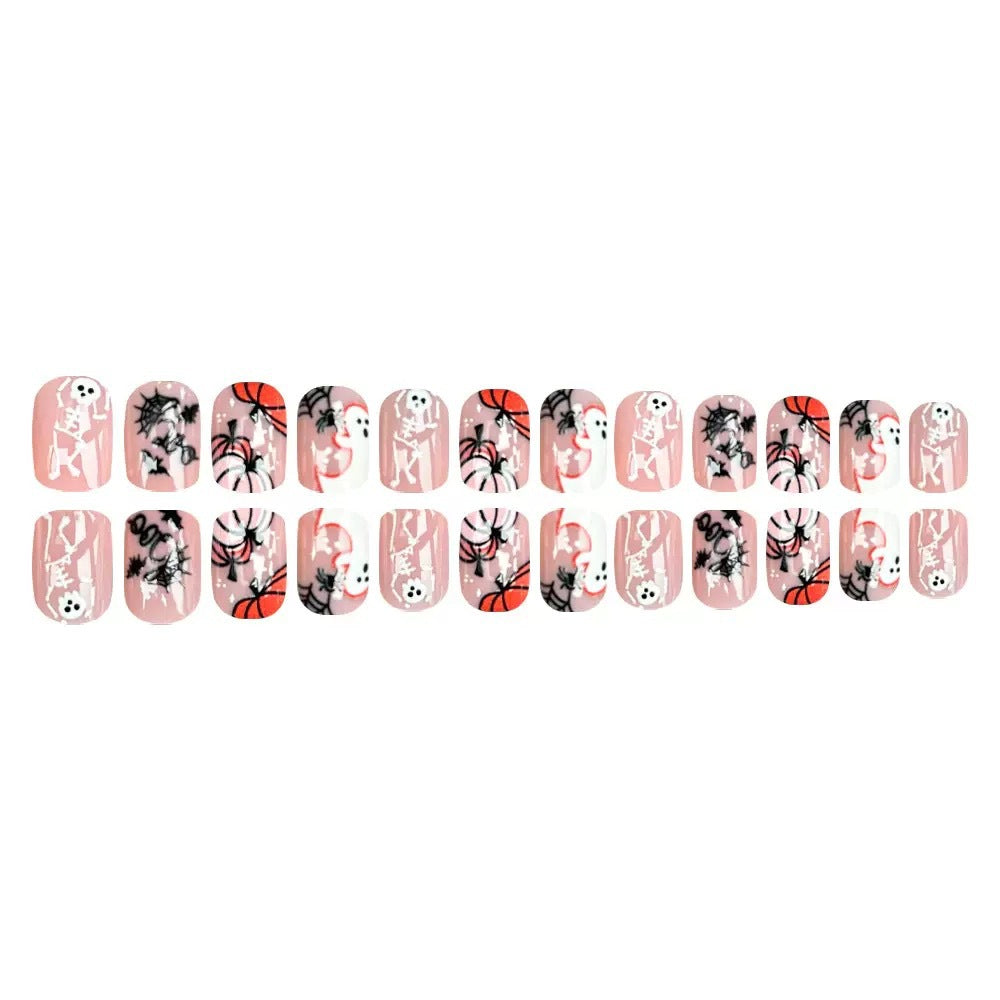 Halloween Artificial Nail Set with Creepy 3D Designs and Spider Decorations Kalsten