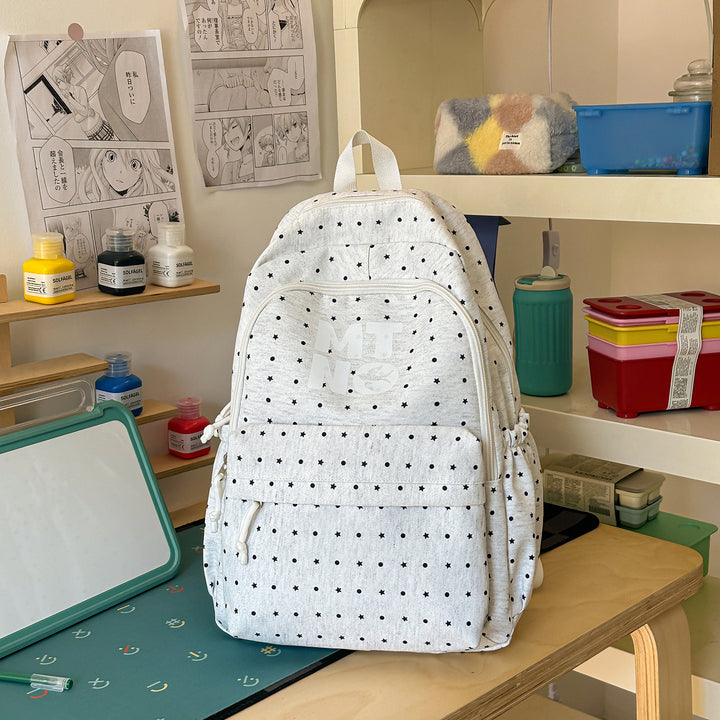 Stylish Polka Dot Printed Backpack Kalsten