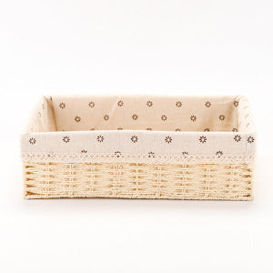 Fabric-Lined Woven Storage Basket Kalsten