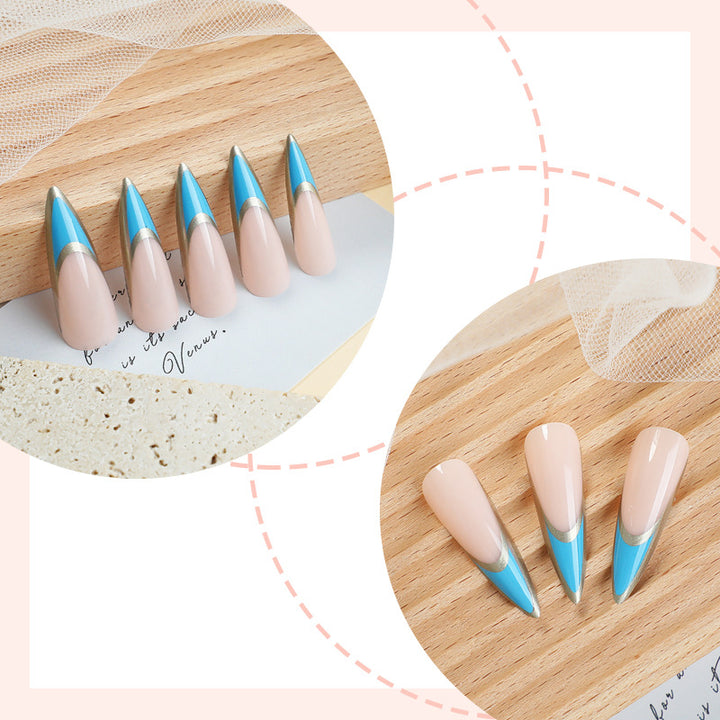 Creative Press-On Nail Set with Elegant Artistic Designs kalsten