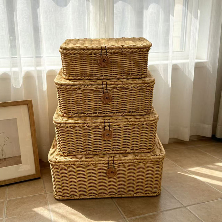 Handcrafted Natural Wicker Storage Box Kalsten