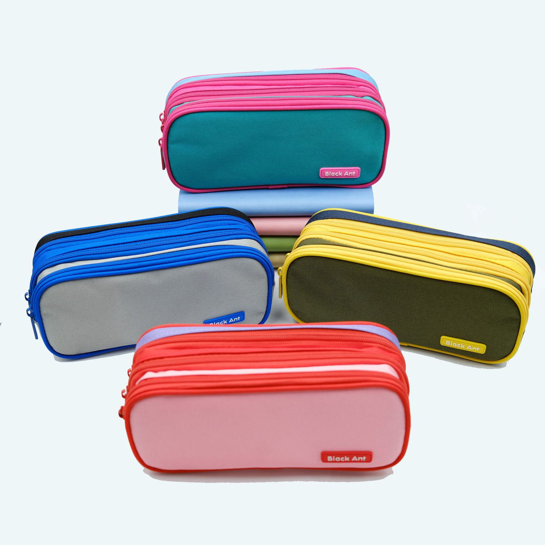 Multi-Compartment Zippered Stationery Organizer