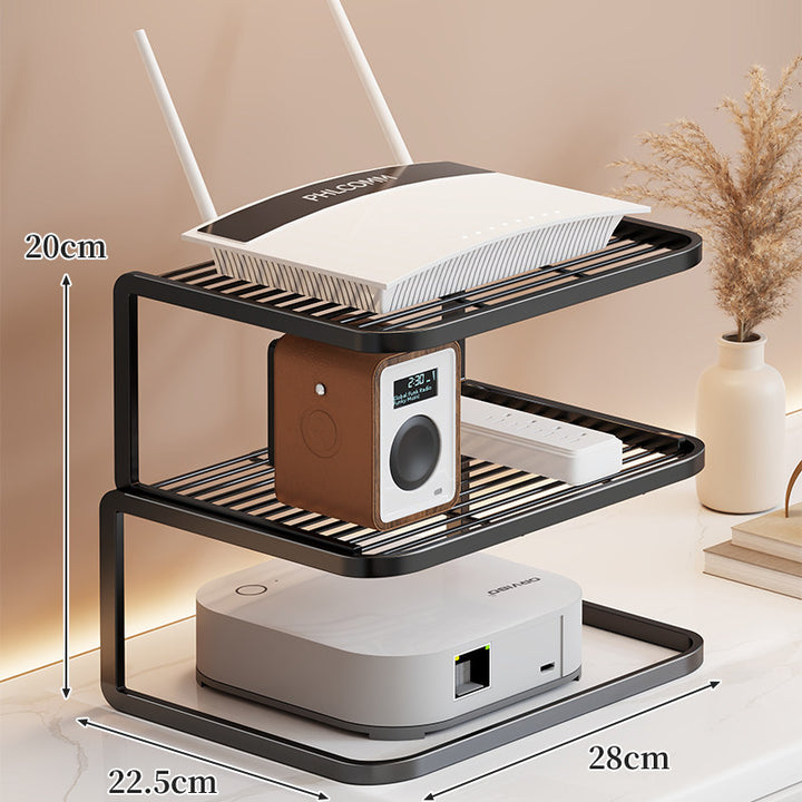 Ventilated Desktop Router and Modem Stand Organizer