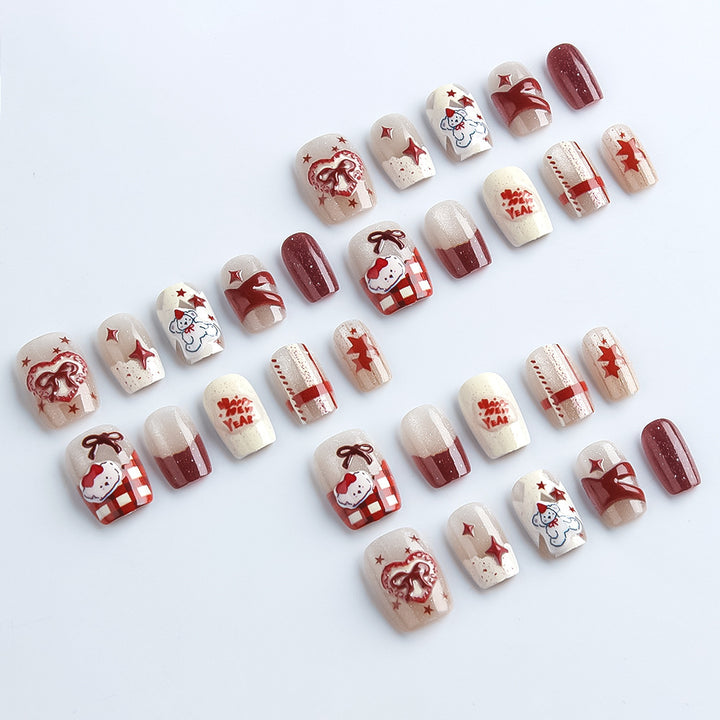 Festive Winter-Themed Press-On Nails Kalsten