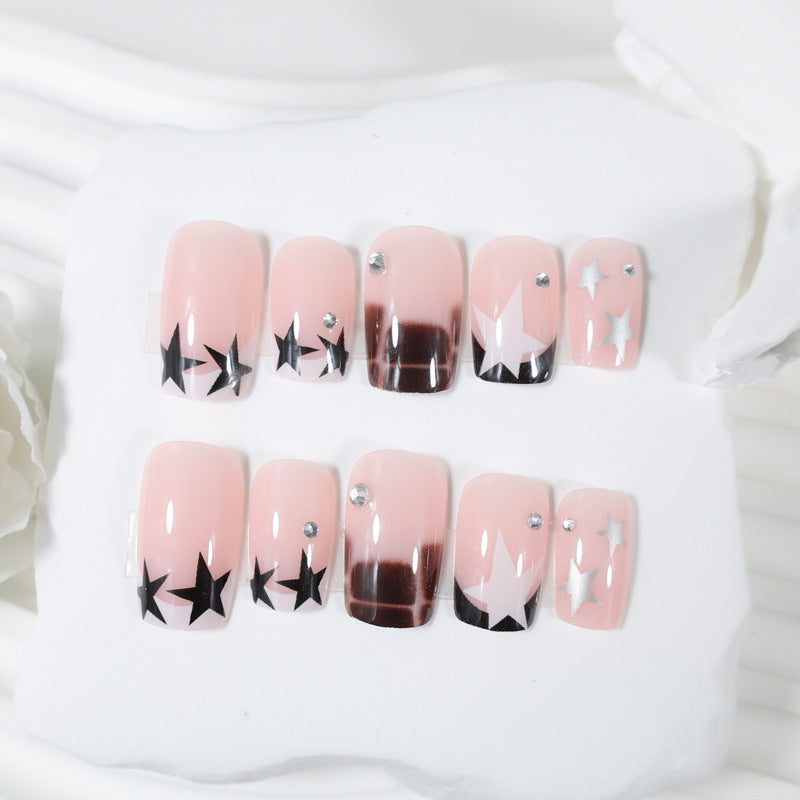 Acrylic nail set with glamorous star and glitter accents Kalsten