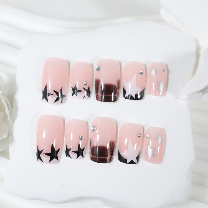 Acrylic nail set with glamorous star and glitter accents Kalsten