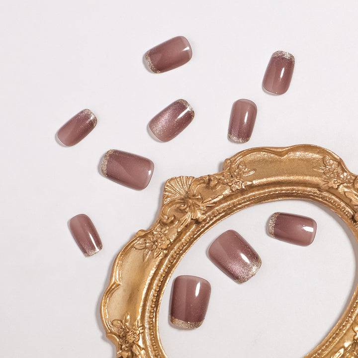 Glamorous Press-On Nail Set with Glitter Tips Kalsten
