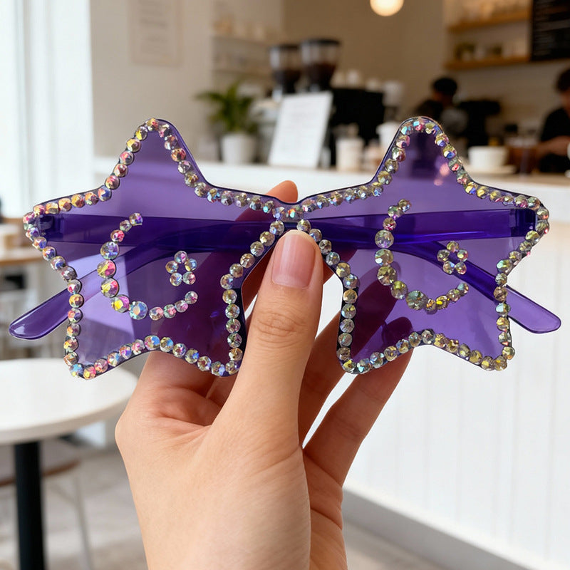 Star-Shaped Rhinestone Sunglasses Kalsten