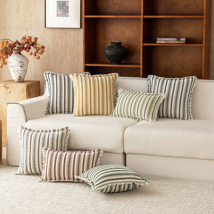 Textured Striped Throw Pillow